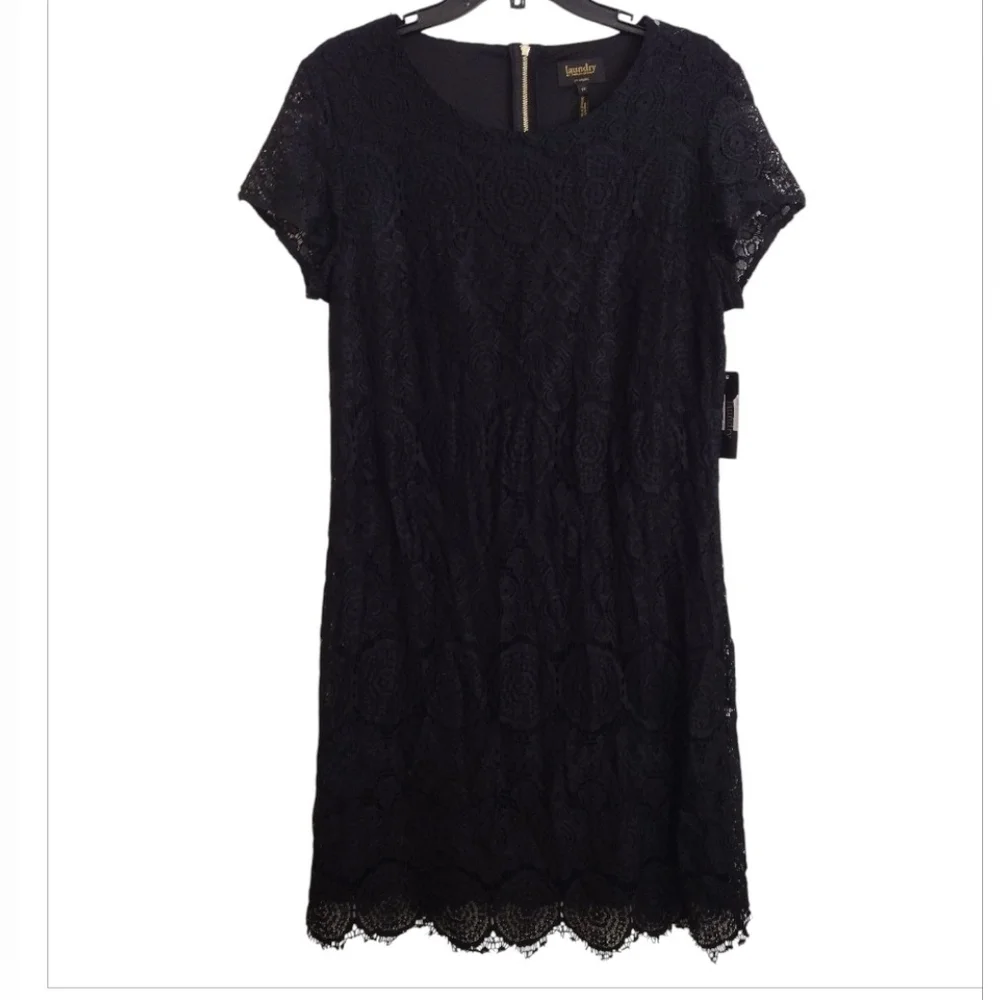 laundry black lace dress Laundry by Shelli Segal Black Beige Lace Dress 4